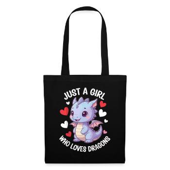 Juste une fille qui aime les dragons - Sac en tissu - noir - Devant