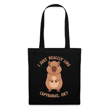 Capybara Love Ok - Sac en tissu - noir - Devant