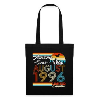 August 1996 Vintage Retro Geburtstag Geschenk  - Stoffbeutel - Schwarz - Vorne