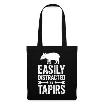 Tapire Sprüche Tapir Lustiges Tapire Geschenk - Stoffbeutel - Schwarz - Vorne