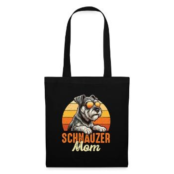Schnauzer-Mama Miniatur-Standard-Riesenstolz - Stoffbeutel - Schwarz - Vorne