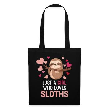 L’amour paresseux : Juste une fille paresseuse - Sac en tissu - noir - Devant