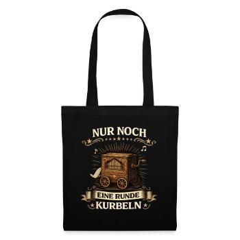 Vintage Drehorgel | Klassisches Musik Motiv - Stoffbeutel - Schwarz - Vorne