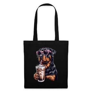 Rottweiler Eiskaffee - Stoffbeutel - Schwarz - Vorne