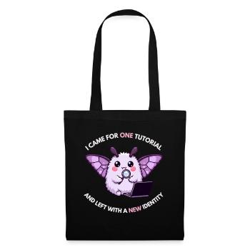 Un tutoriel, nouvelle identité – Humour de papillon de nuit - Sac en tissu - noir - Devant