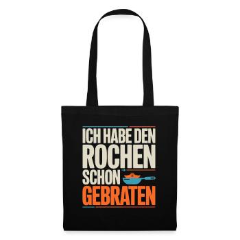 Rochen Schon Gebraten Stachelrochen Manta Rochen - Stoffbeutel - Schwarz - Vorne
