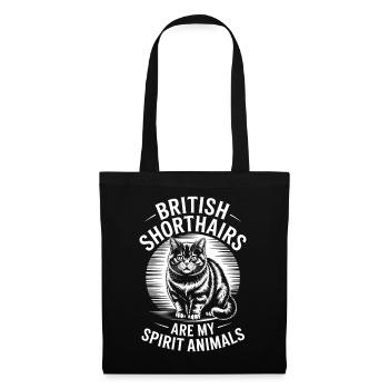 Britisch Kurzhaar Sprüche Lustiges Katze Geschenk  - Stoffbeutel - Schwarz - Vorne