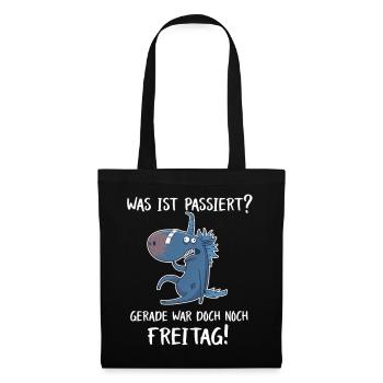 Gerade war doch Freitag – Einhorn Party - Stoffbeutel - Schwarz - Vorne