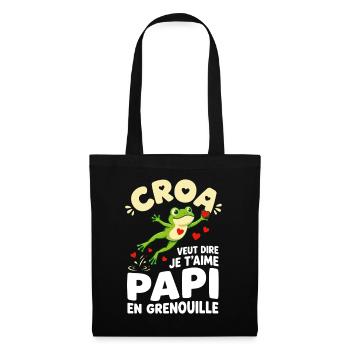 Croa Veut Dire Je T'aime Papi Grenouille - Sac en tissu - noir - Devant