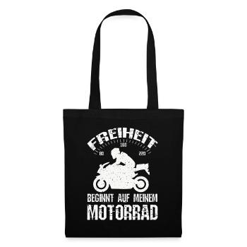 Freiheit Motorrad - Stoffbeutel - Schwarz - Vorne