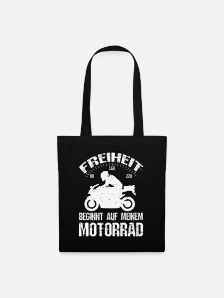 Freiheit Motorrad - Stoffbeutel - Schwarz
