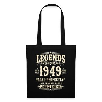 77. Geburtstag Geschenk Mann 1949 Vintage Retro - Stoffbeutel - Schwarz - Vorne