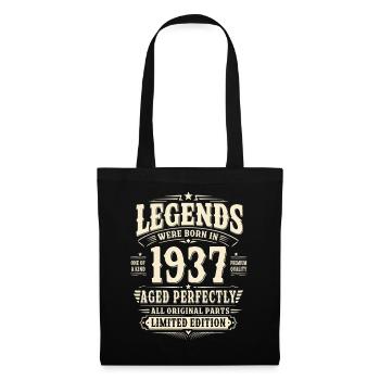 89. Geburtstag Geschenk Mann 1937 Vintage Retro - Stoffbeutel - Schwarz - Vorne