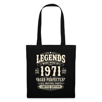 55. Geburtstag Geschenk Mann 1971 Vintage Retro - Stoffbeutel - Schwarz - Vorne