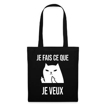 Chat Rebelle Je Fais Ce Que Je veux - Sac en tissu - noir - Devant
