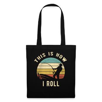 Angeln Retro So rolle ich Angler Geschenk - Stoffbeutel - Schwarz - Vorne