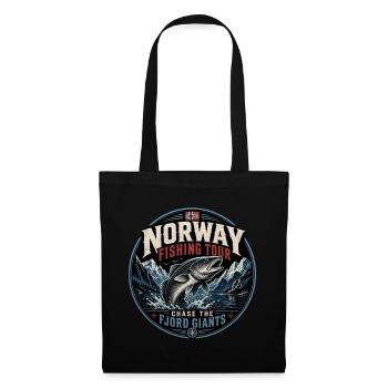 Norwegen Angeln - Stoffbeutel - Schwarz - Vorne