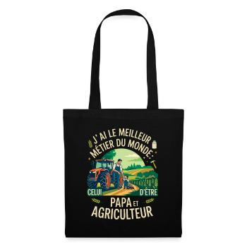 Papa Et Agriculteur Meilleur Métier Du Monde - Sac en tissu - noir - Devant
