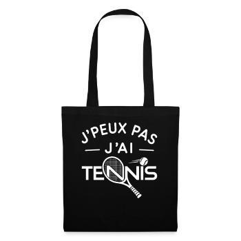 Tennis Humour Cadeau Passionné de Raquette - Sac en tissu - noir - Devant