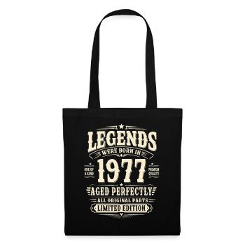 49. Geburtstag Geschenk Mann 1977 Vintage Retro - Stoffbeutel - Schwarz - Vorne