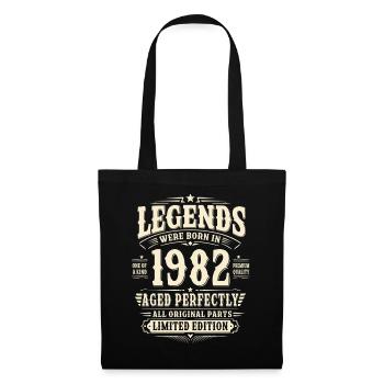 44. Geburtstag Geschenk Mann 1982 Vintage Retro - Stoffbeutel - Schwarz - Vorne
