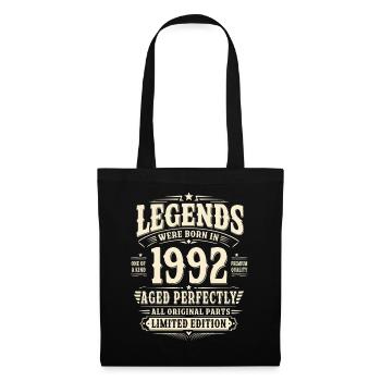 Cadeau d’anniversaire 33 ans Mari 1992 Vintage Rétro - Sac en tissu - noir - Devant