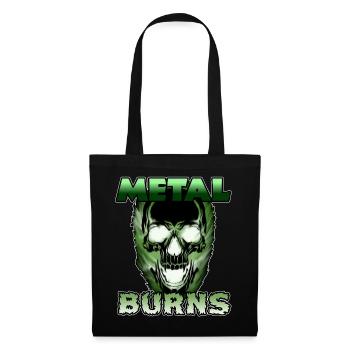 Toxisch Grüner Schädel Metal Burns - Stoffbeutel - Schwarz - Vorne