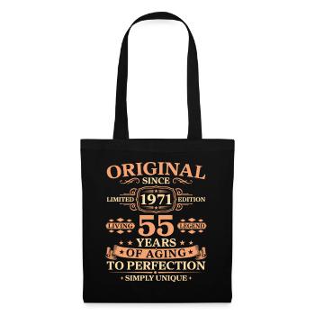 Original since 1971 Birthday 55 Years - Stoffbeutel - Schwarz - Vorne
