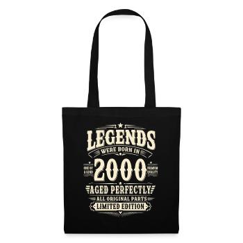 26. Geburtstag Geschenk Mann 2000 Vintage Retro - Stoffbeutel - Schwarz - Vorne