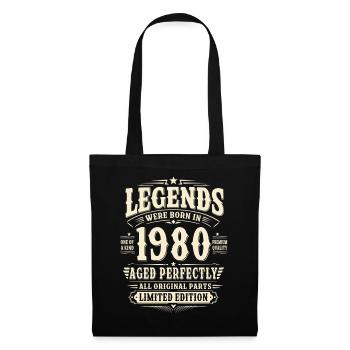  46. Geburtstag Geschenk Mann 1980 Vintage Retro - Stoffbeutel - Schwarz - Vorne
