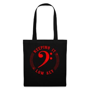 Bass Clef Red Keeping it Low Tone Musiker Geschenk - Stoffbeutel - Schwarz - Vorne