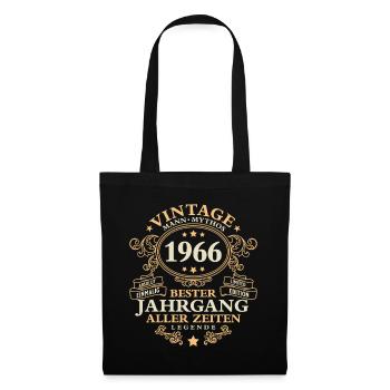 Vintage 1966 Jahrgang Mann 60. Geburtstag - Stoffbeutel - Schwarz - Vorne