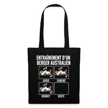 Chien Entraînement Berger Australien - Sac en tissu - noir - Devant