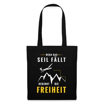 Wenn das Seil fällt beginnt Freiheit - Stoffbeutel - Schwarz - Vorne