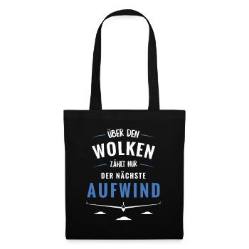 Über den Wolken zählt Aufwind - Stoffbeutel - Schwarz - Vorne