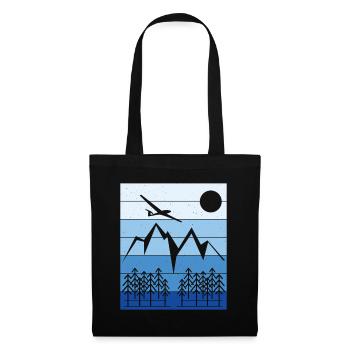Segelflug Landschaft Design - Stoffbeutel - Schwarz - Vorne
