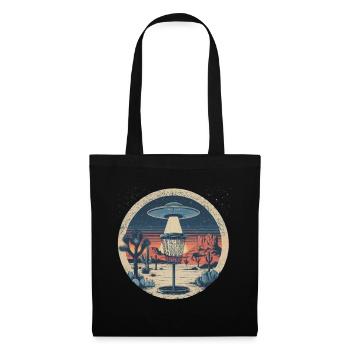 Disc Golf Putter UFO Basket Retro Vintage Desert After - Tote Bag - black - Front