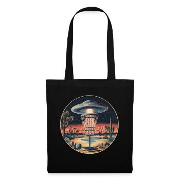 Disc Golf Starter UFO Korb Retro Vintage Wüste Ste - Stoffbeutel - Schwarz - Vorne
