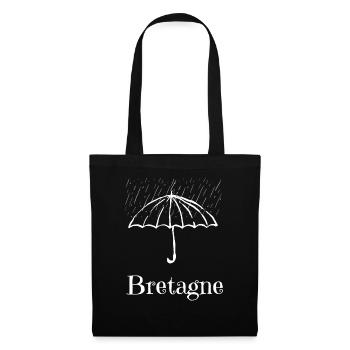 été breton : pluie et parapluie - Sac en tissu - noir - Devant