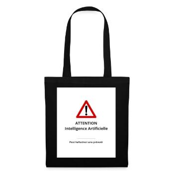 Attention : IA hallucinante - Sac en tissu - noir - Devant