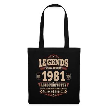 45th Birthday Gift Husband 1981 Vintage Retro - Tote Bag - black - Front