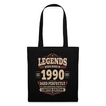 36. Geburtstag Geschenk Mann 1990 Vintage Retro - Stoffbeutel - Schwarz - Vorne