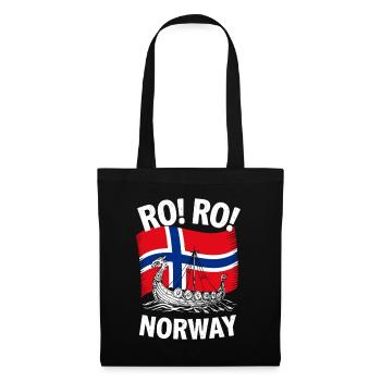  RO RO NORWAY Wikingerschiff Norwegen Flagge - Stoffbeutel - Schwarz - Vorne