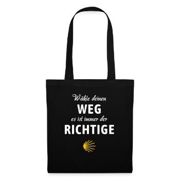 Camino - Der richtige Weg | Jakobsweg, Pilger, - Stoffbeutel - Schwarz - Vorne