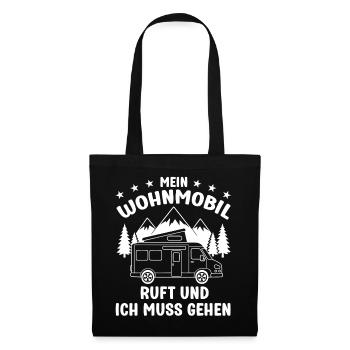 Mein Wohnmobil ruft und ich muss gehen Camping - Stoffbeutel - Schwarz - Vorne
