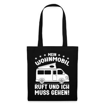 Mein Wohnmobil ruft und ich muss gehen Camping - Stoffbeutel - Schwarz - Vorne