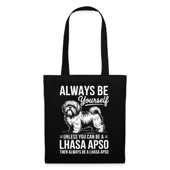 Lhasa Apso Drôle, Cadeau Lhasa Apso - Sac en tissu - noir - Devant