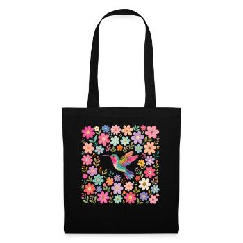 Hummingbird Flowers Bird Watcher - Tote Bag - black - Front