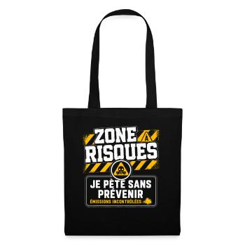 Pète Péteur Cadeau humour personnalisé - Sac en tissu - noir - Devant