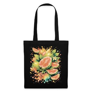 Tropical Guava Exotic Fruit Splash Art - Tote Bag - black - Front